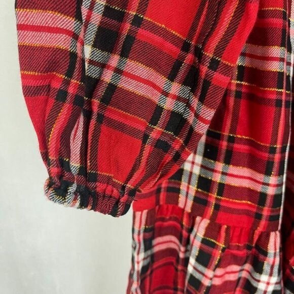 Cat & Jack Girls' Plaid Woven Long Sleeve Dress Size L - Picture 7 of 9